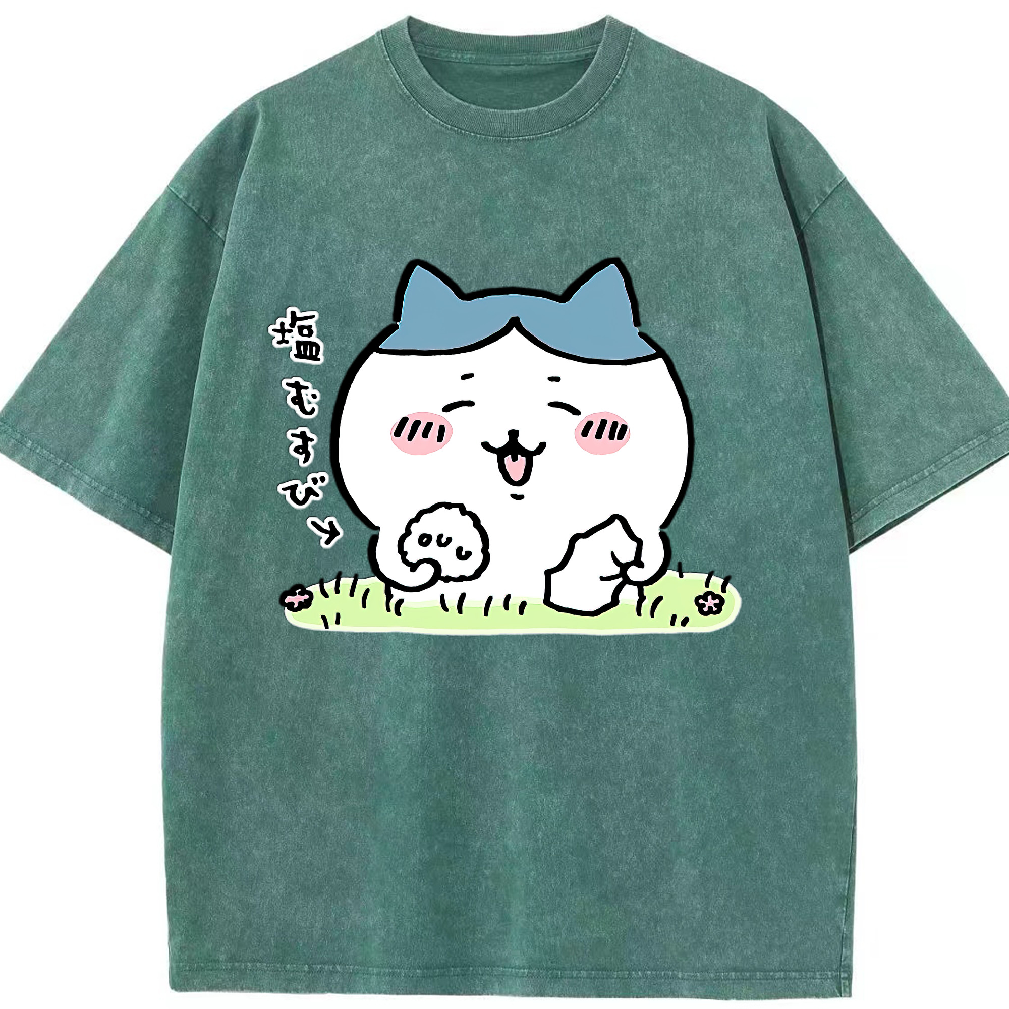 （画像用） ちいかわ ハチワレ Chii-kawa hachiware 綿100% ヴィンテージ風 半袖Tシャツ（フロントプリント）